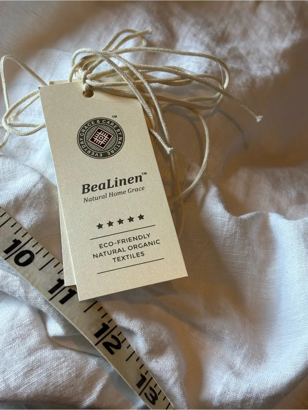 REDUCED FOR FAST SALE! BeaLinen White Linen Bedskirt with 22” drop Natural Linen